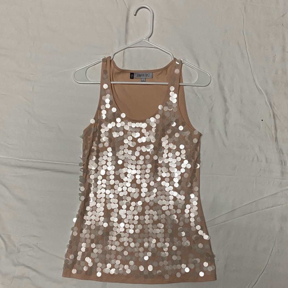 shimmery tank top